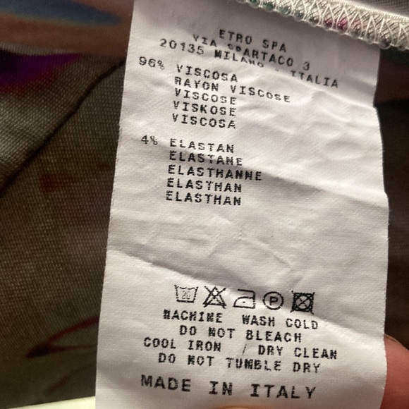 ETRO Y2K vintage rose abstract floral wrap dress, size 40 - Picture 13 of 16